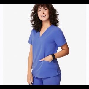 Figs Scrubs Casma Top (Denim Blue)